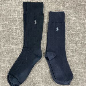 Polo by Ralph Lauren Men's Navy and Black Dress Socks - 2 Pair